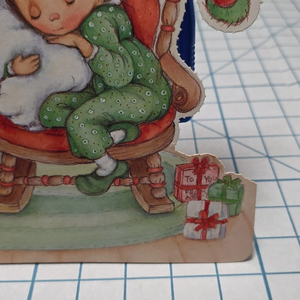 Vintage‎ Christmas Die Cut Decoration Sleeping Child 1978 Hallmark